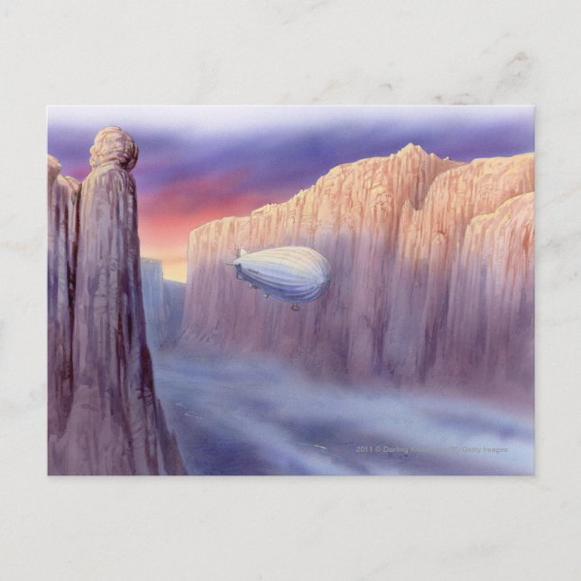Carte Postale Illustration d'un aéronef voyageant (Devant)