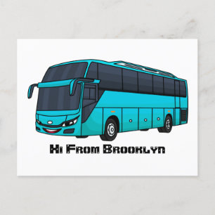 Carte Postale Illustration d'un autobus à passagers moderne