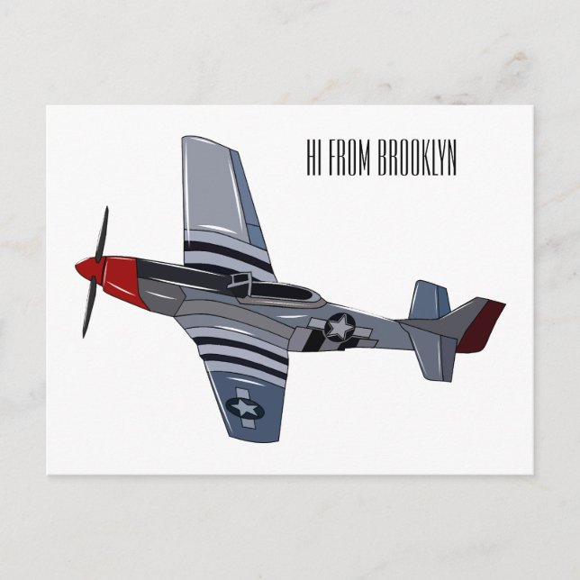 Carte Postale Illustration d'un avion de chasse-bombardier (Devant)