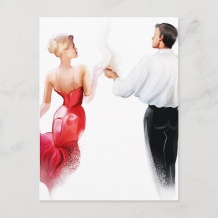 Carte Postale Illustration d'un couple dansant le tango