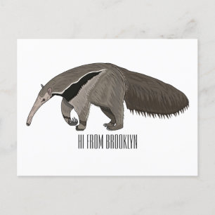 Carte Postale Illustration d'un dessin animé d'Anteater