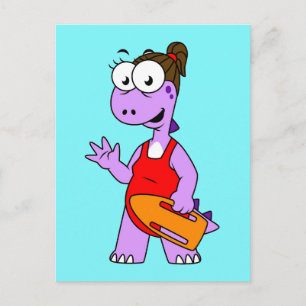 Carte Postale Illustration D'Un Gardien À Vie Tyrannosaurus Rex.