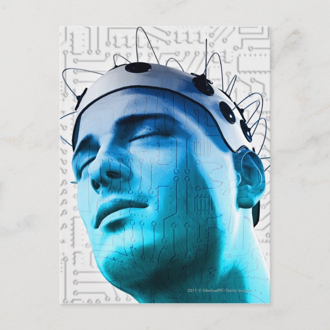 Carte Postale Illustration d'un homme portant un casquette d'éle (Devant)