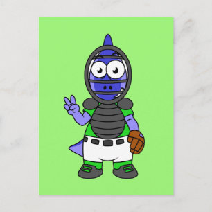 Carte Postale Illustration d'un receveur de baseball Parasaurolo