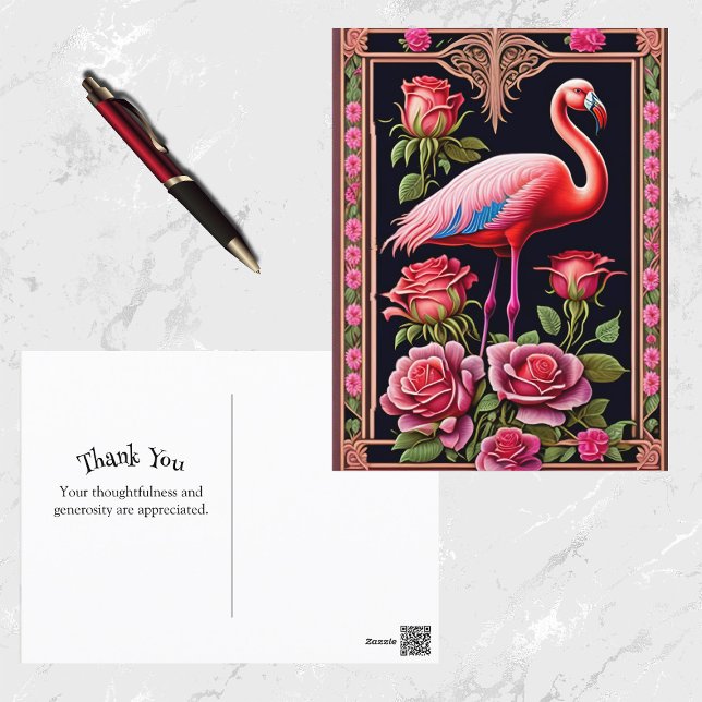 Carte Postale Illustration d'un Rose de Flamant rose rose (Créateur téléchargé)