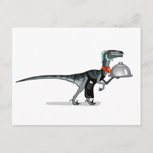 Carte Postale Illustration D'Un Serveur De Restauration Raptor.
