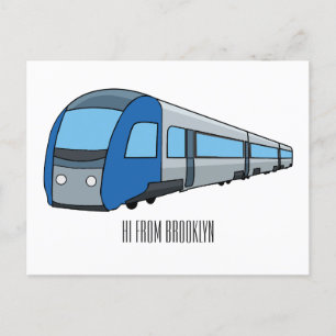Carte Postale Illustration d'un train électrique