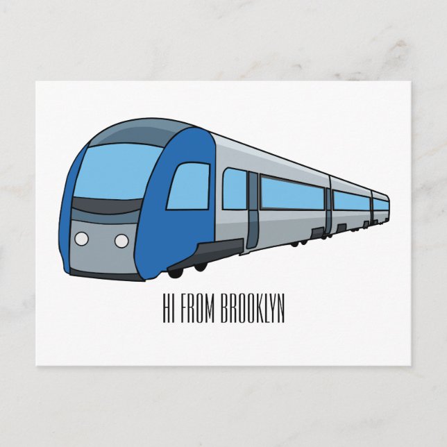 Carte Postale Illustration d'un train électrique (Devant)
