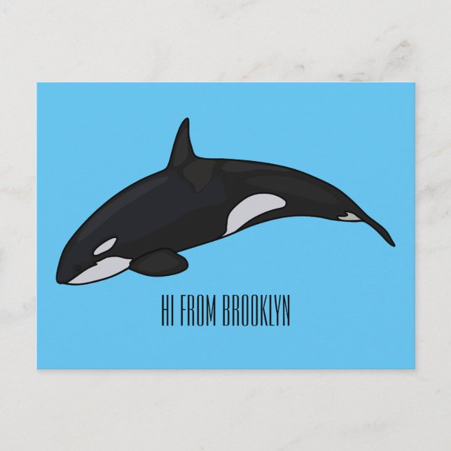 Carte Postale Illustration d'une baleine tueuse (Devant)