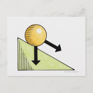 Carte Postale Illustration d'une balle se déplaçant sur une pent