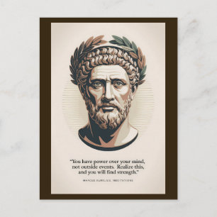 Carte Postale Illustration d'une citation de Marc Aurèle Méditat