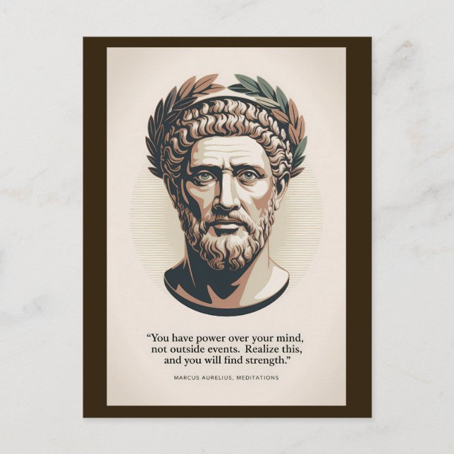 Carte Postale Illustration d'une citation de Marc Aurèle Méditat (Devant)