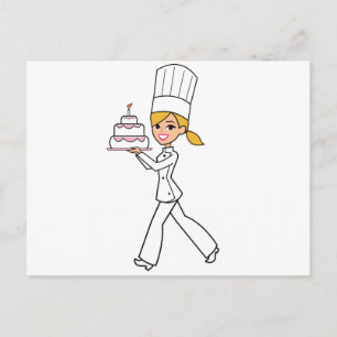 Carte Postale Illustration d'une fille chef unique