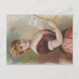 Carte Postale Illustration élégante antique de la Saint-Valentin