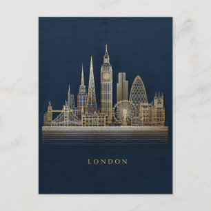 Carte Postale Illustration élégante de la skyline de Londres en 