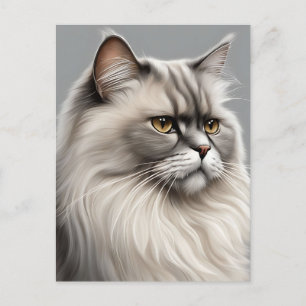 Carte Postale Illustration élégante d'un chat persan
