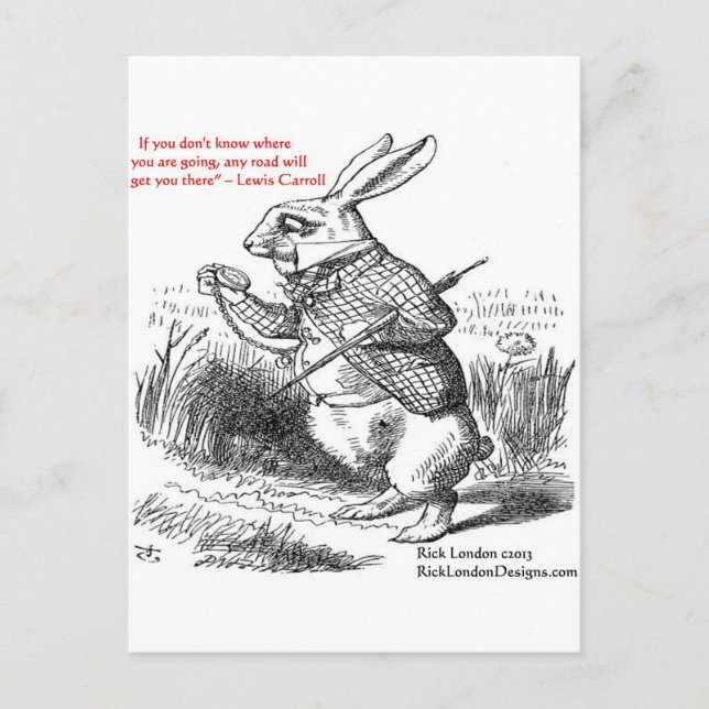 Carte Postale Illustration et citation de Lewis Carroll dans le  (Devant)