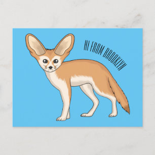 Carte Postale Illustration Fennec fox