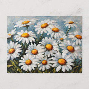 Carte Postale Illustration florale de marguerites naturelles