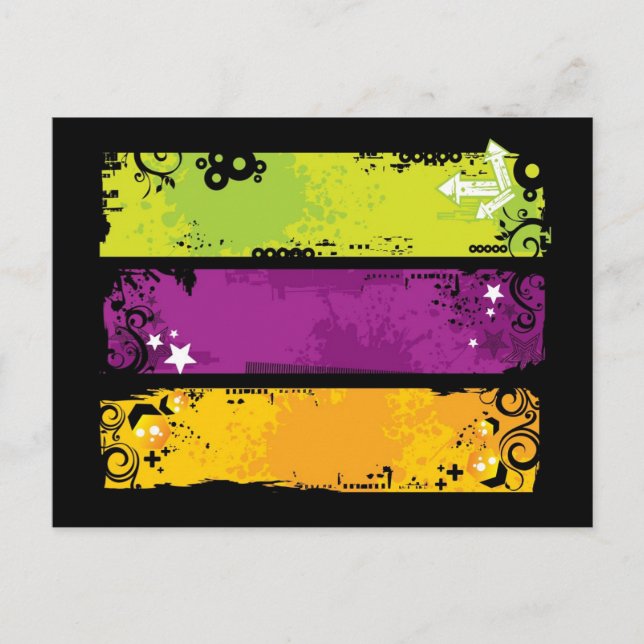 Carte Postale Illustration Grunge Banners (Devant)