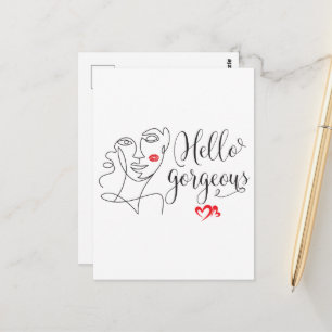 Carte Postale Illustration Hello Gorgeous Face