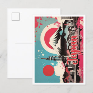 Carte Postale Illustration Japon Pop Art Travel