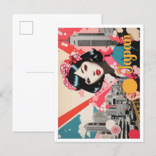 Carte Postale Illustration Japon Pop Art Travel