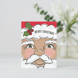 Carte Postale Illustration Jote Père Noël Face Holiday