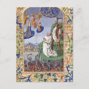 Carte Postale Illustration médiévale de saint Bernard de Clairva