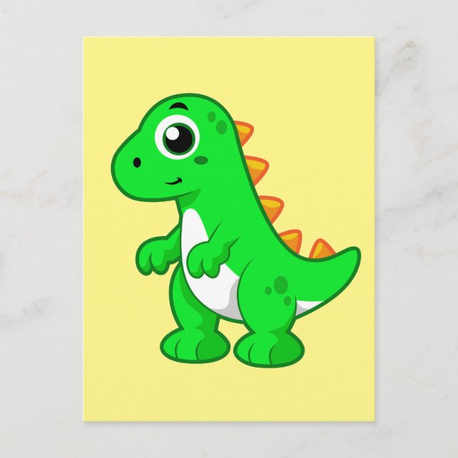Carte Postale Illustration Mignonne Du Tyrannosaurus Rex. (Devant)