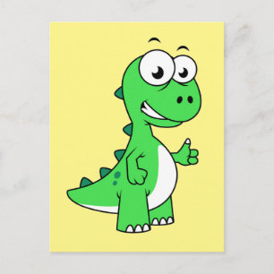 Carte Postale Illustration Mignonne Du Tyrannosaurus Rex. 2