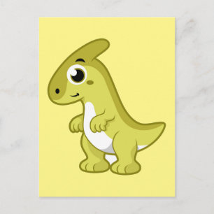 Carte Postale Illustration Mignonne D'Un Parasaurolophus Dinosau