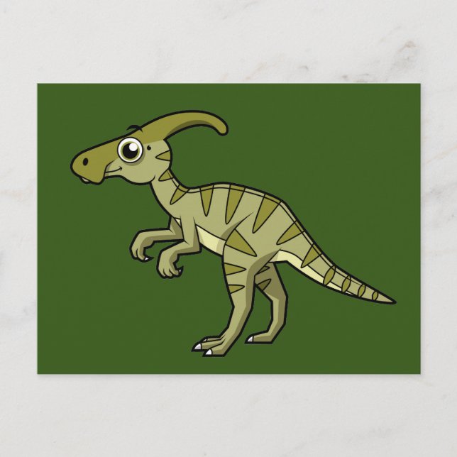 Carte Postale Illustration Mignonne D'Un Parasaurolophus Dinosau (Devant)