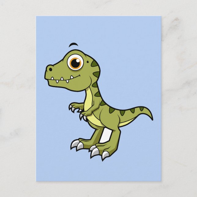Carte Postale Illustration mignonne d'un Tyrannosaurus Rex. (Devant)