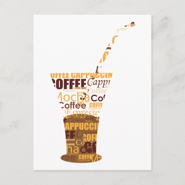 Carte Postale Illustration moderne du café (Devant)