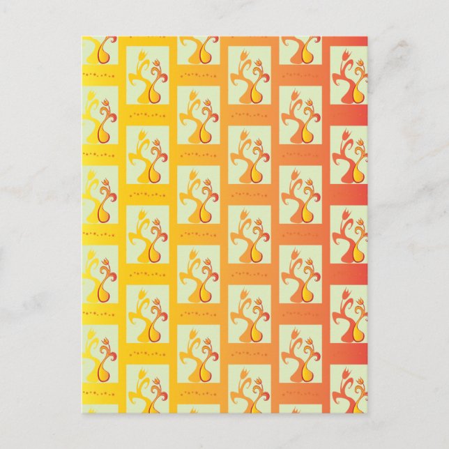 Carte Postale Illustration moderne Sunny jaune Tulip Couple (Devant)