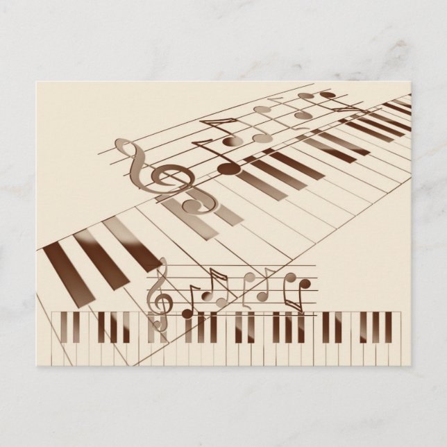 Carte Postale Illustration Musique (Devant)