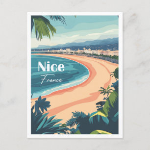 Carte Postale Illustration Nice France Art Travel Place