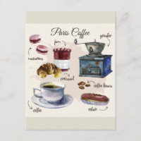 Illustration Paris café et pâtisseries