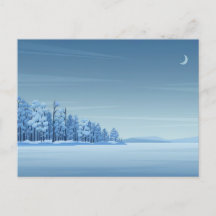 Carte postale Illustration paysage neigeux