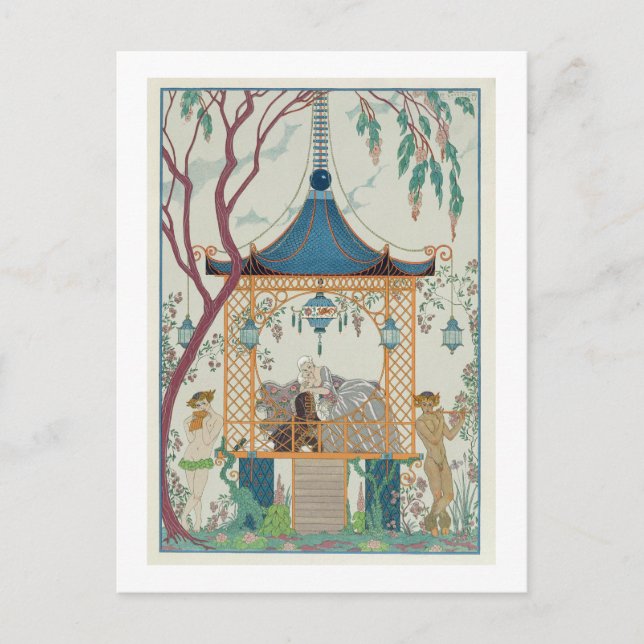 Carte Postale Illustration pour 'Fêtes Galantes' de Paul Verlain (Devant)