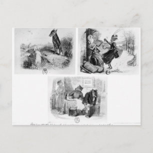 Carte Postale Illustration pour 'Le loup et l'agneau'