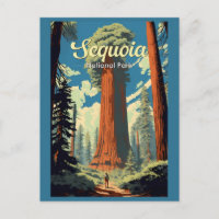 Illustration rétro du parc national de Sequoia
