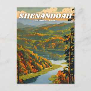 Carte Postale Illustration rétro du parc national de Shenandoah