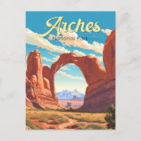 Illustration rétro du parc national des Arches