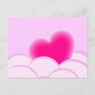 Carte Postale Illustration romantique avec coeur et bulles