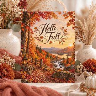 Carte Postale Illustration rustique de la saison d'automne