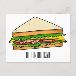 Carte Postale Illustration Sandwich