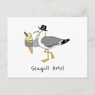 Carte Postale Illustration Seagull personnalisée Hôtel/Location 