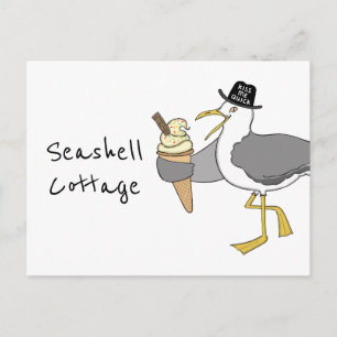 Carte Postale Illustration Seagull personnalisée Hôtel/Location 